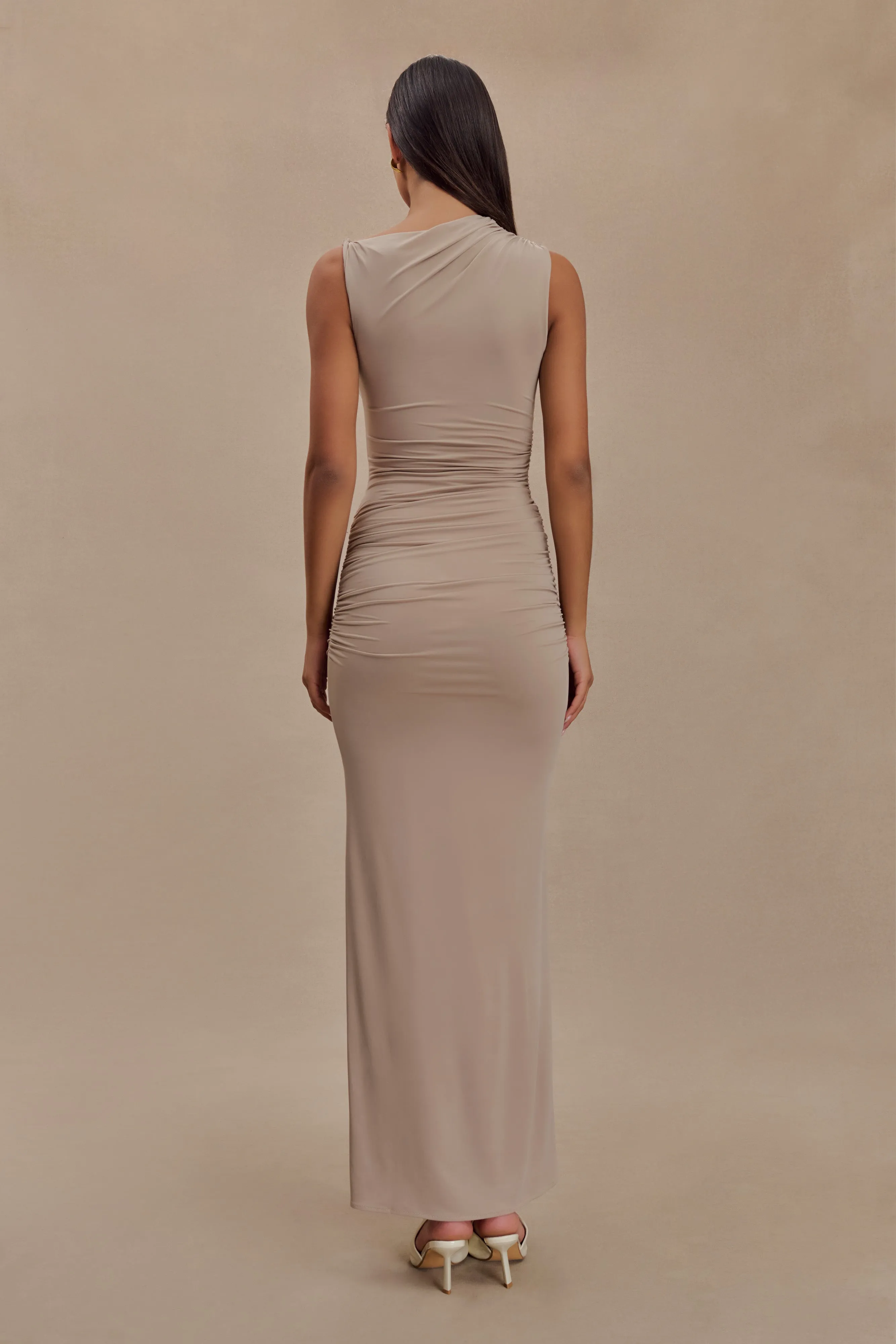 Kaia Slinky Cut Out Maxi Dress - Taupe