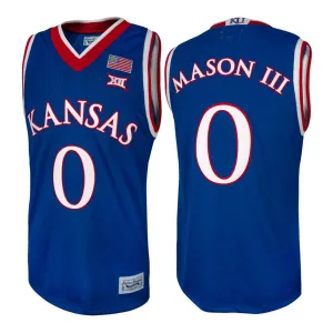 Kansas Jayhawks Frank Mason III #0 Retro Brand Authentic Basketball Blue Jersey