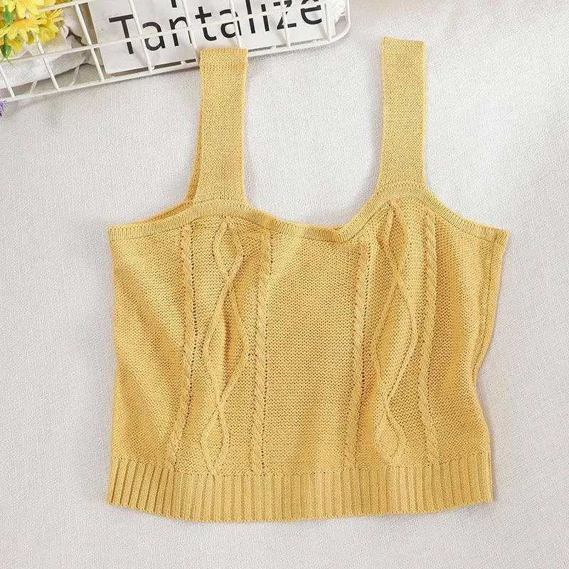 Kaylee Sleeveless Crop Knitted Tank Top