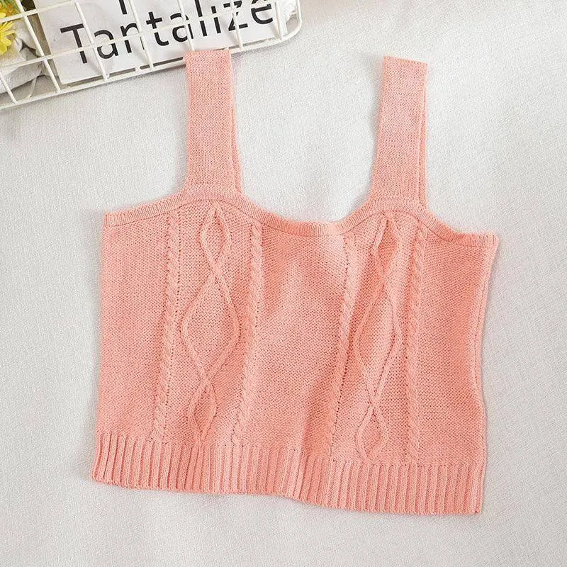 Kaylee Sleeveless Crop Knitted Tank Top