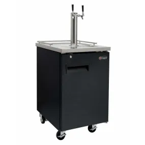 Kegco 24" Wide Dual Tap Black Home Brew Kegerator HBK1XB-2