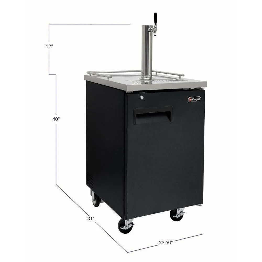 Kegco 24" Wide Single Tap Black Home Brew Kegerator HBK1XB-1K