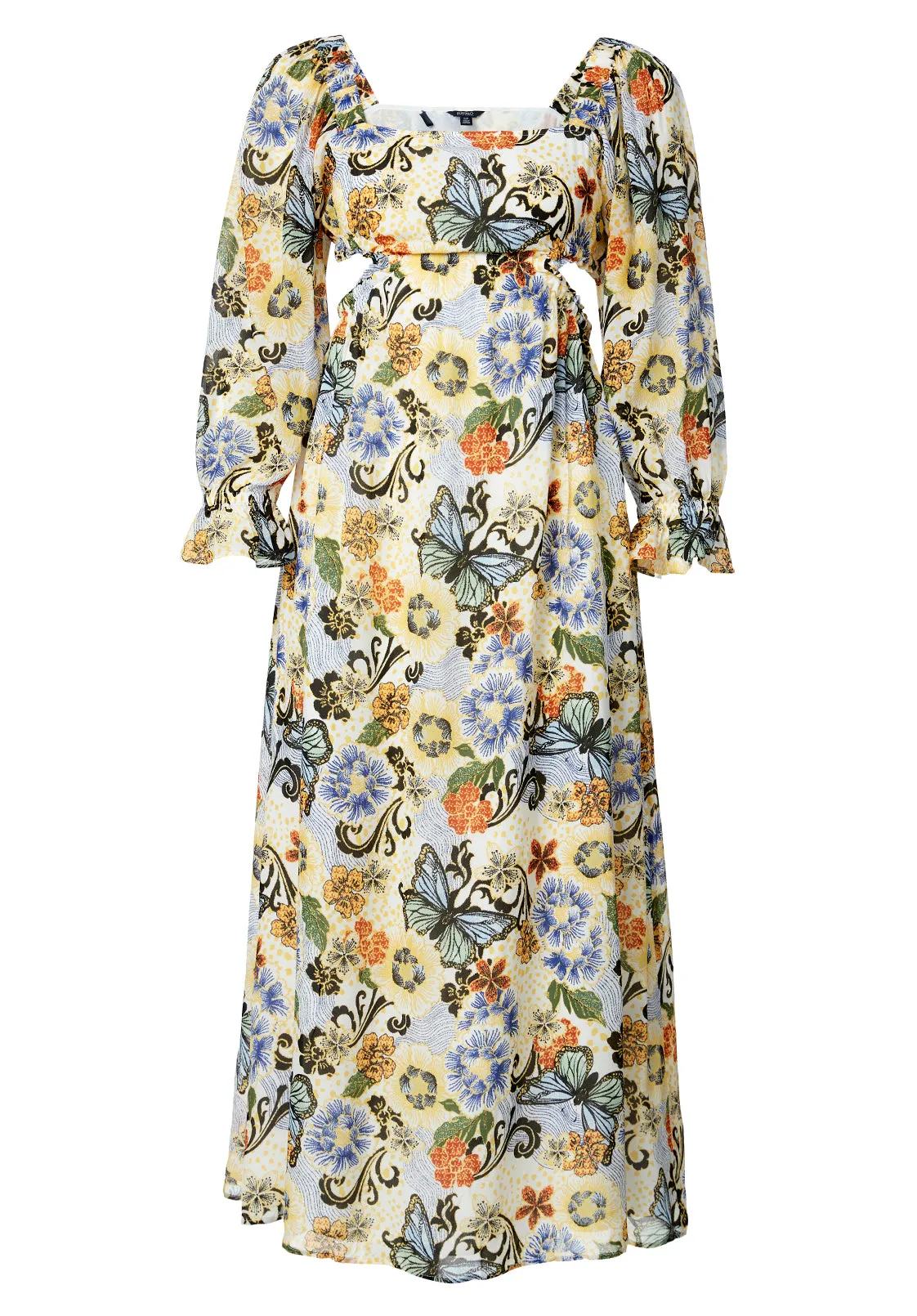 Kerry Butterfly Print Cut-Out Maxi Dress - WD0008S