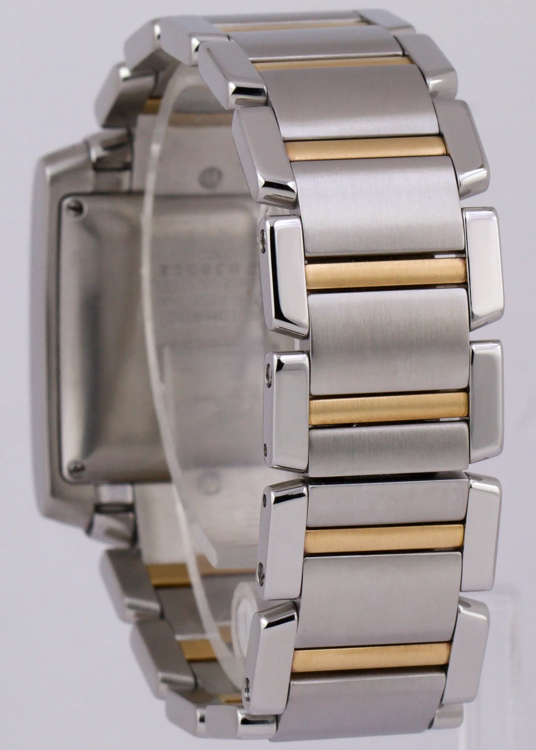 Ladies Cartier Tank Francaise Two-Tone 18K Gold Stainless Silver Guilloche 2302