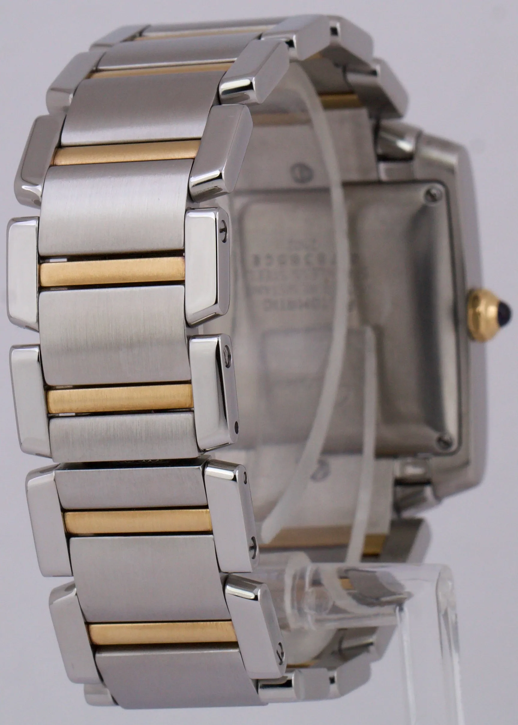 Ladies Cartier Tank Francaise Two-Tone 18K Gold Stainless Silver Guilloche 2302