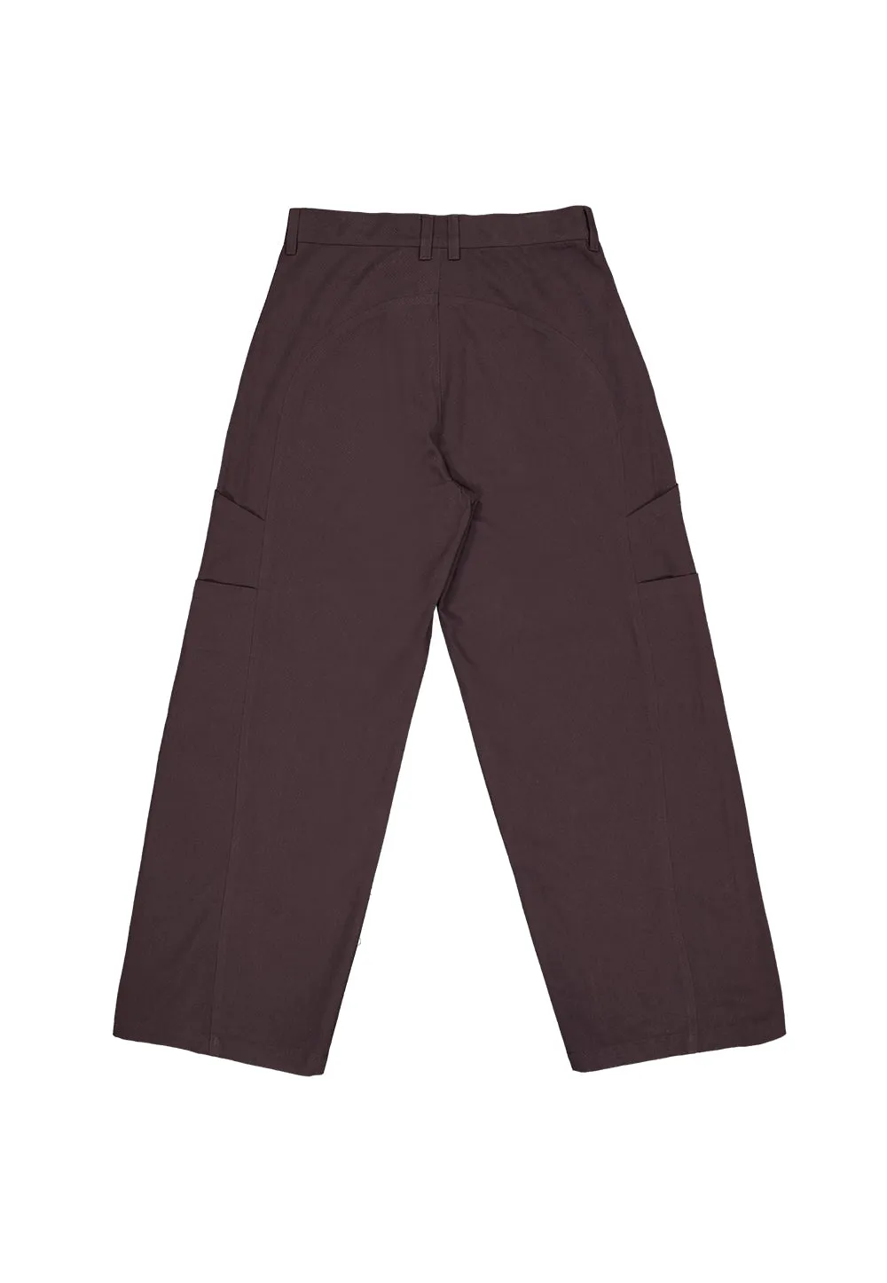 Layered side pocket cotton pants dark brown