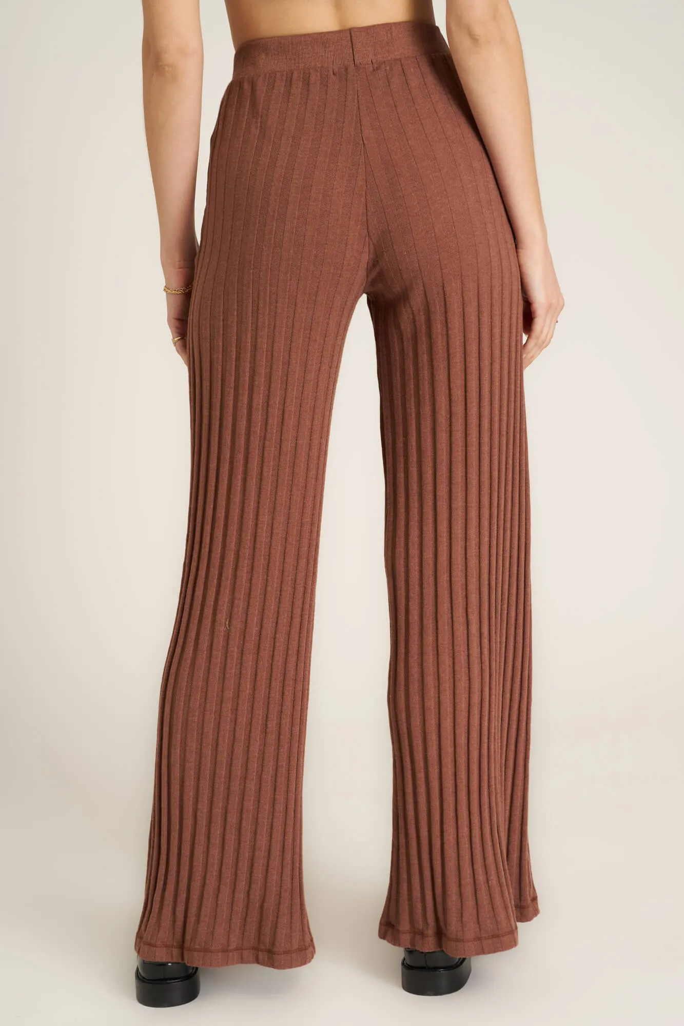 Lights Out Rib Pant - Russet Brown