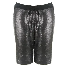 Lily Shorts - Elastic Waist Sequin Bermuda Shorts