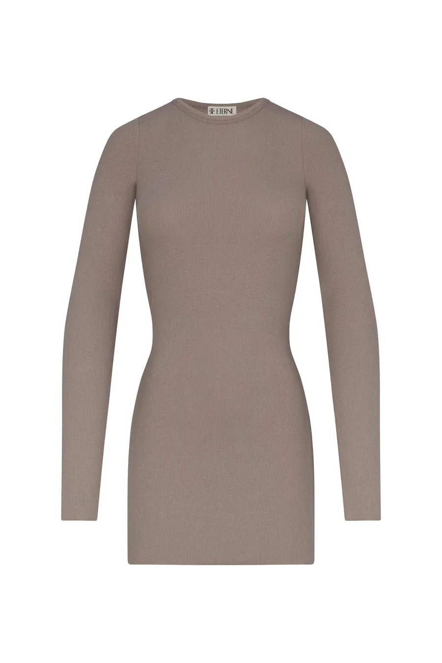 Long Sleeve Crewneck Dress Mini - Clay