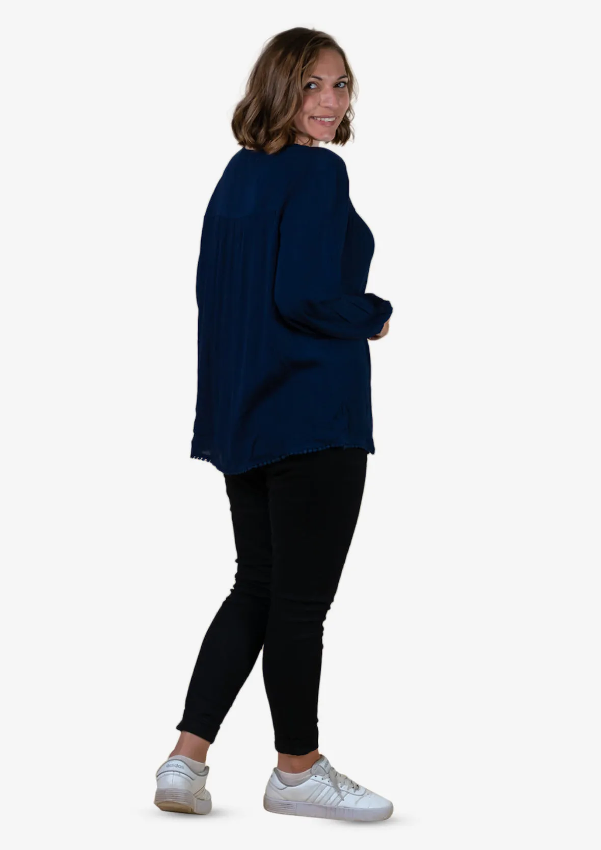 Long Sleeved Top With Broderie Yoke