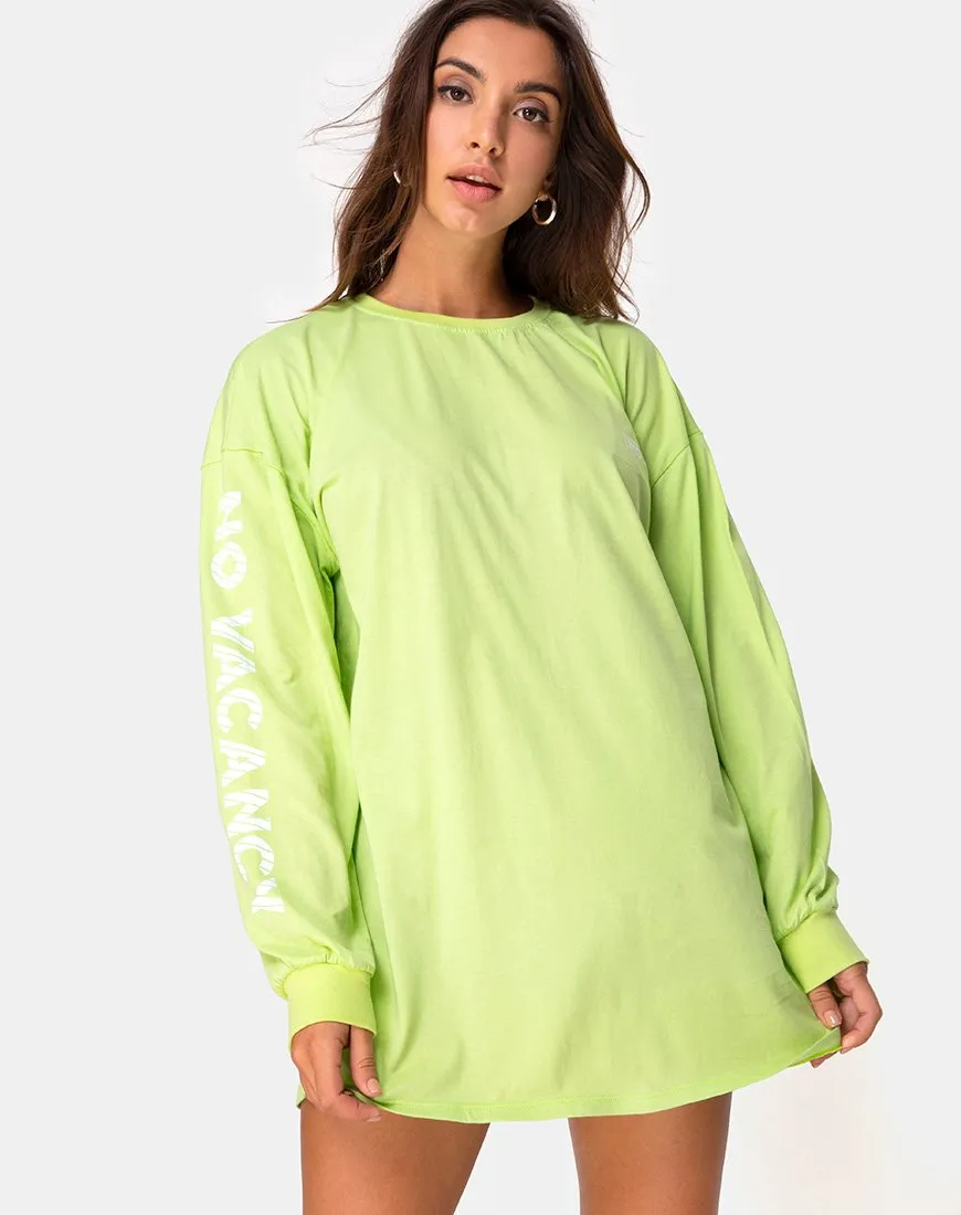 Lotsun Sweatshirt in Motel No Vacancy Fluro Green