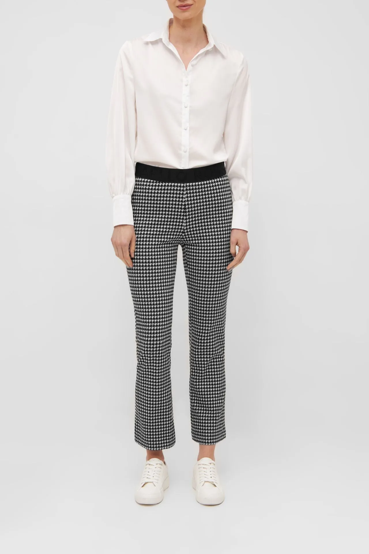 Macy G 7/8 Houndstooth Jersey Pants