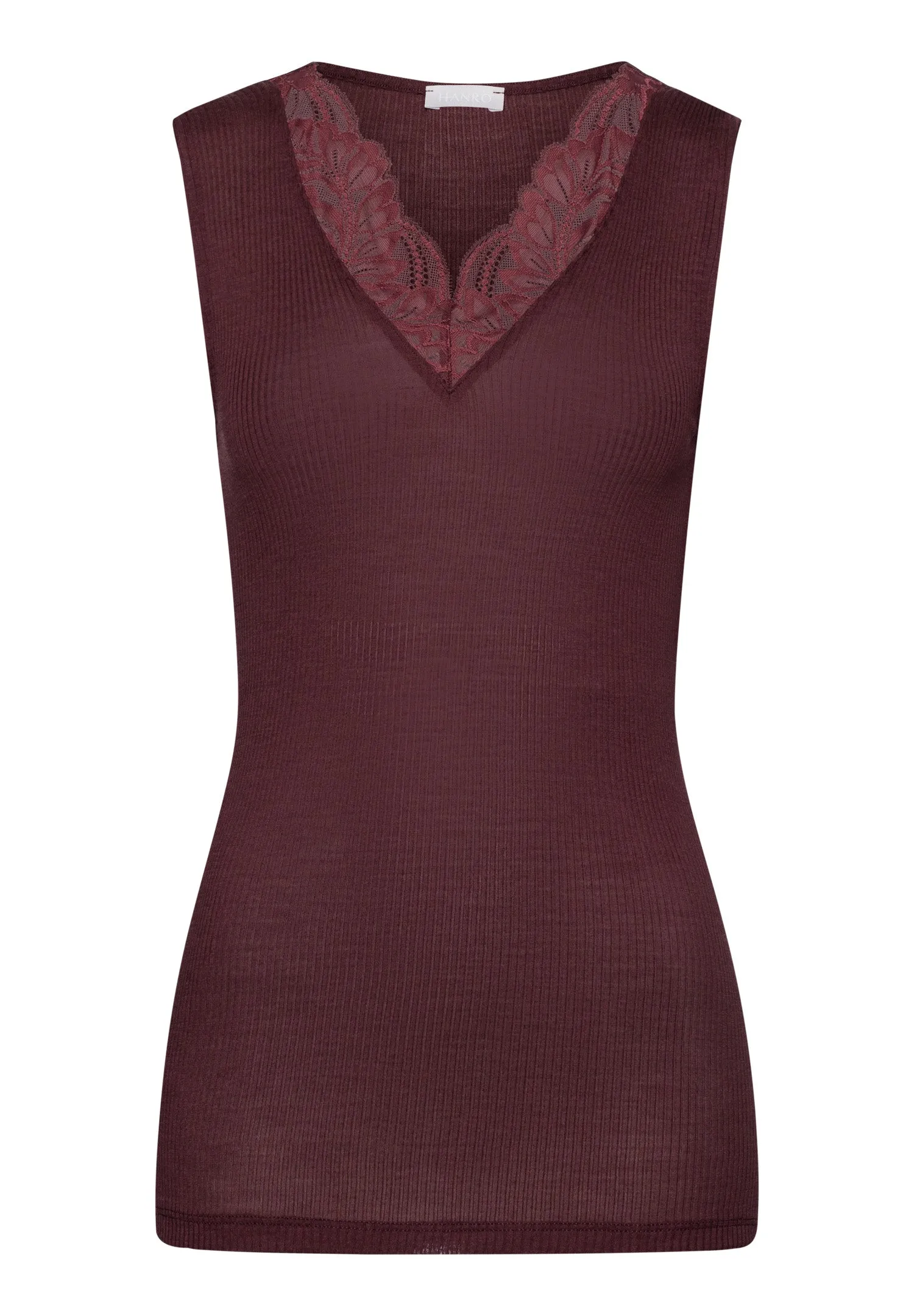 Maria Wool And Silk V-Neck Tank Top | Deep Maroon 70899-2483