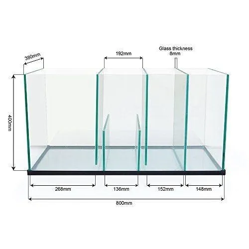 Marine Tank Sump & Cabinet - White / Black 350L -91cm