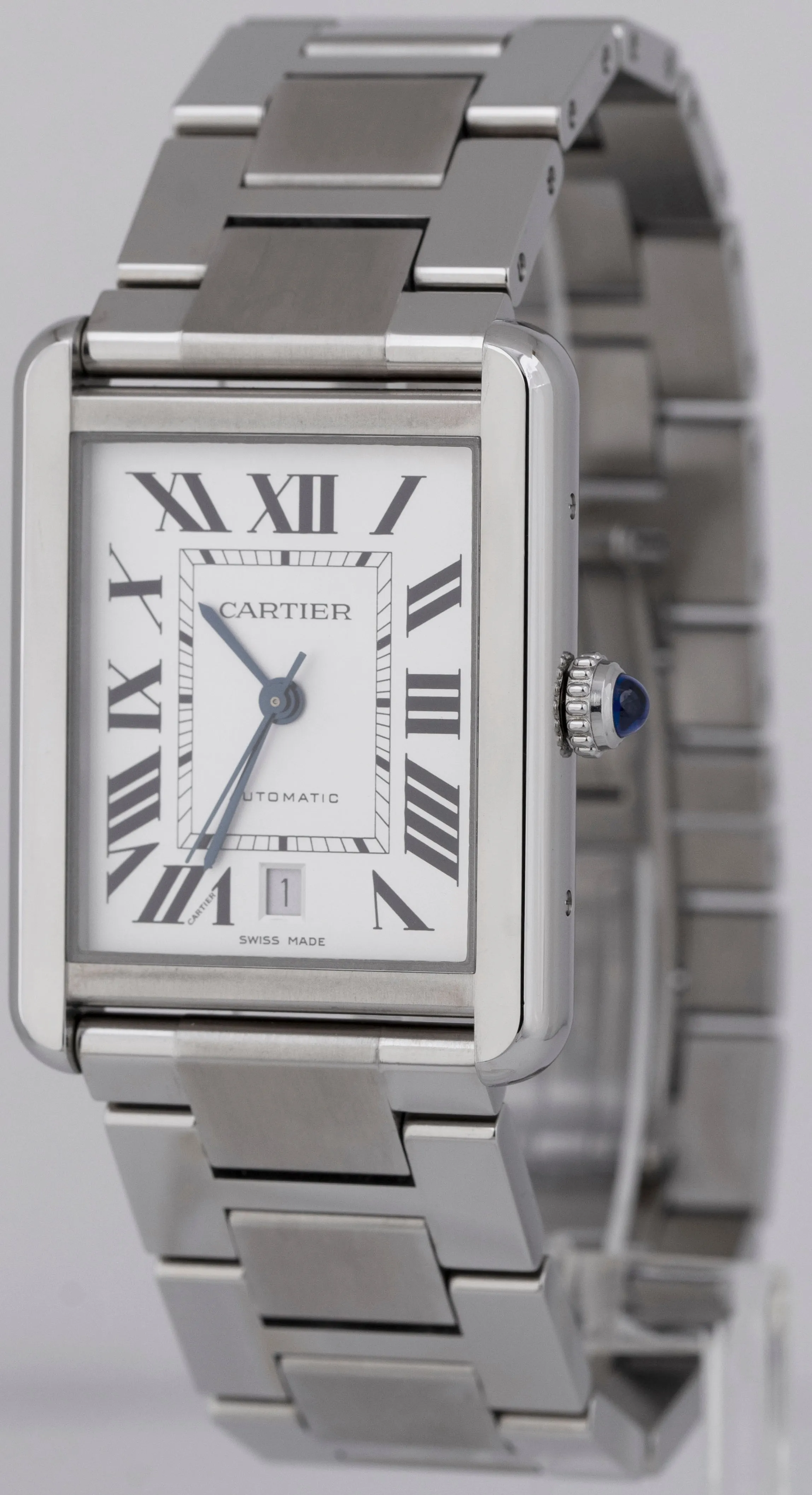 MINT Cartier Tank Solo Silver Roman 31x40mm 3800 W5200028 Automatic Watch BOX