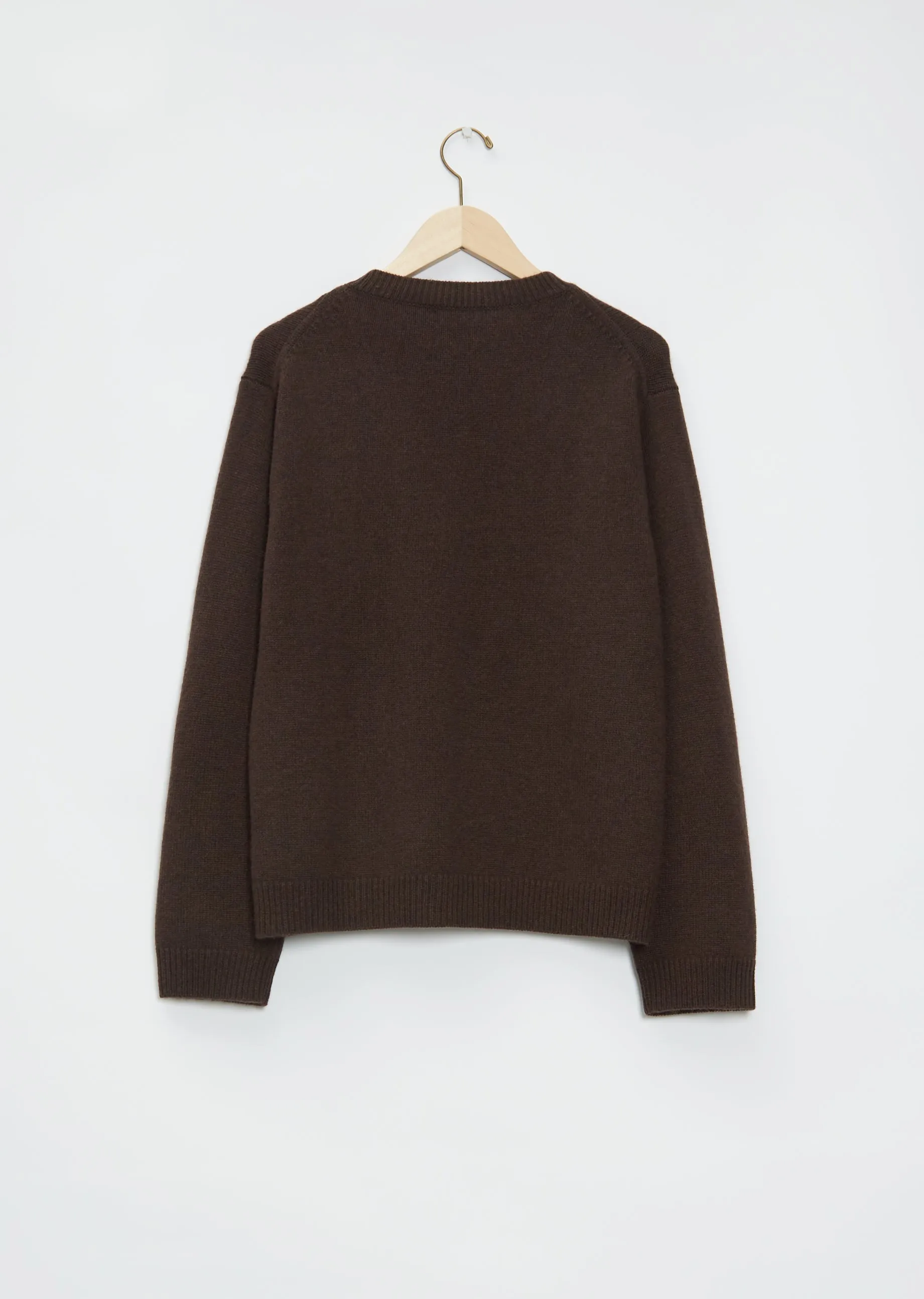 Mood Front Cable Cashmere Sweater — Chocolate