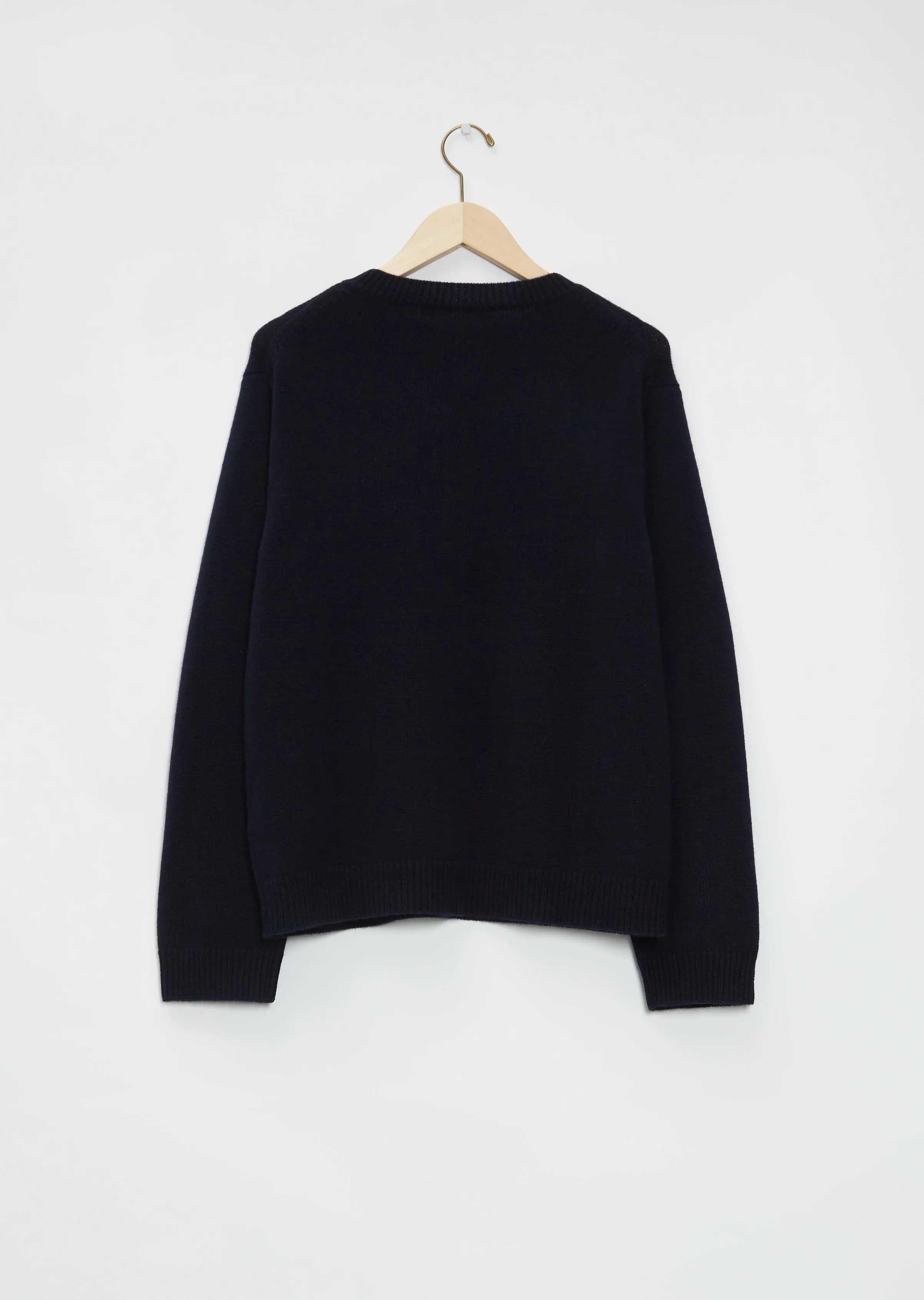 Mood Front Cable Cashmere Sweater — Dark Navy