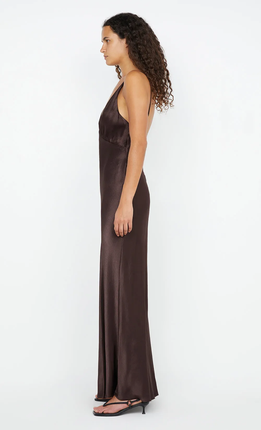 MOON DANCE V MAXI DRESS - DARK CHOCOLATE