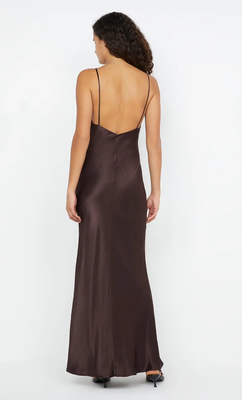 MOON DANCE V MAXI DRESS - DARK CHOCOLATE