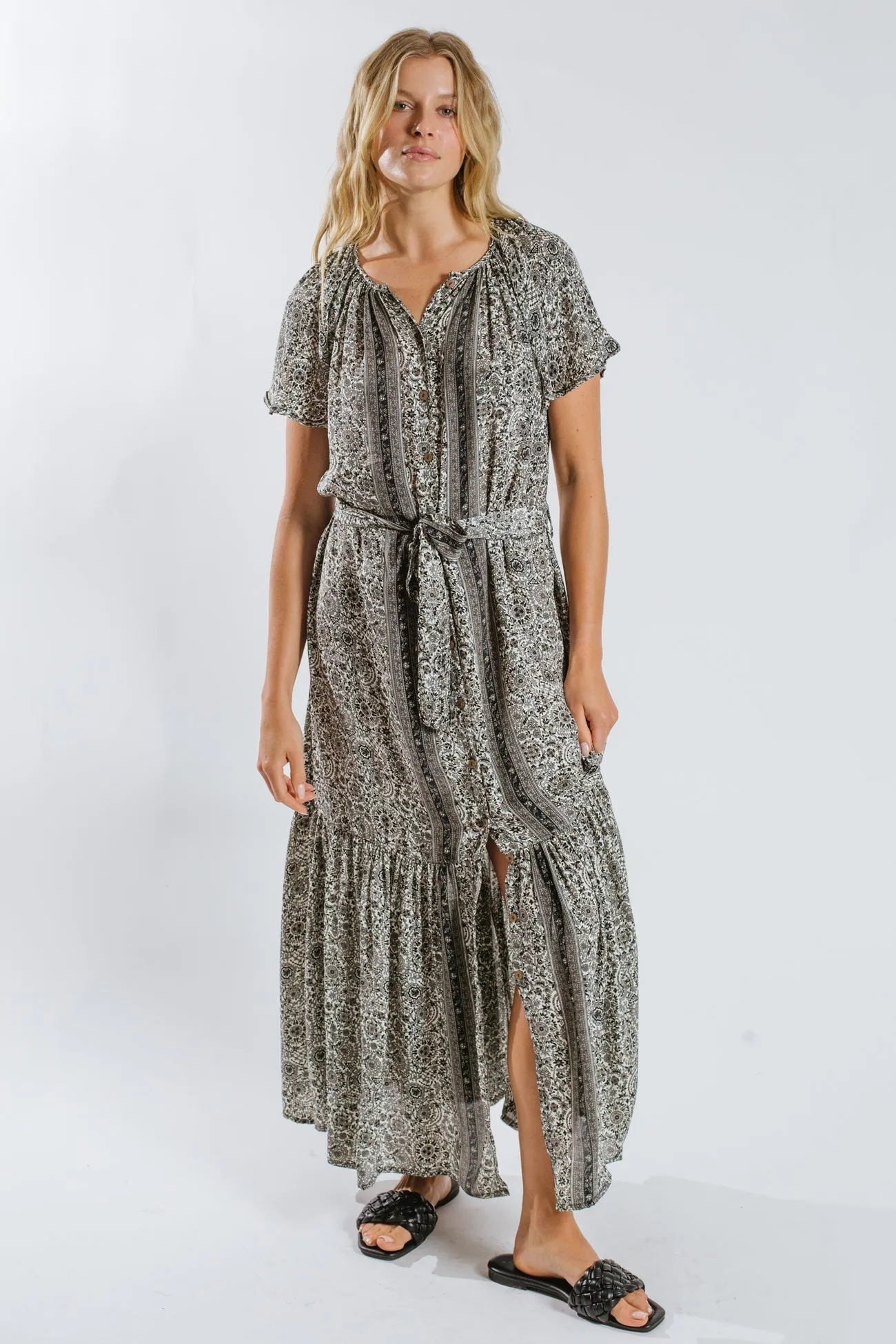 Moulika Belted Maxi Dress