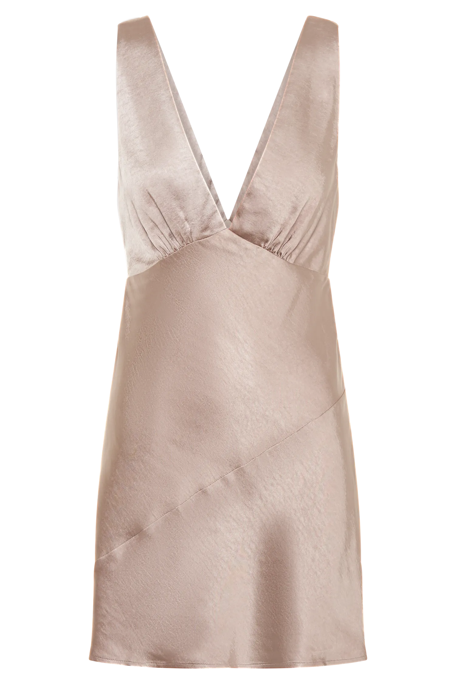 Nadia Satin Mini Dress With Cowl Back - Taupe