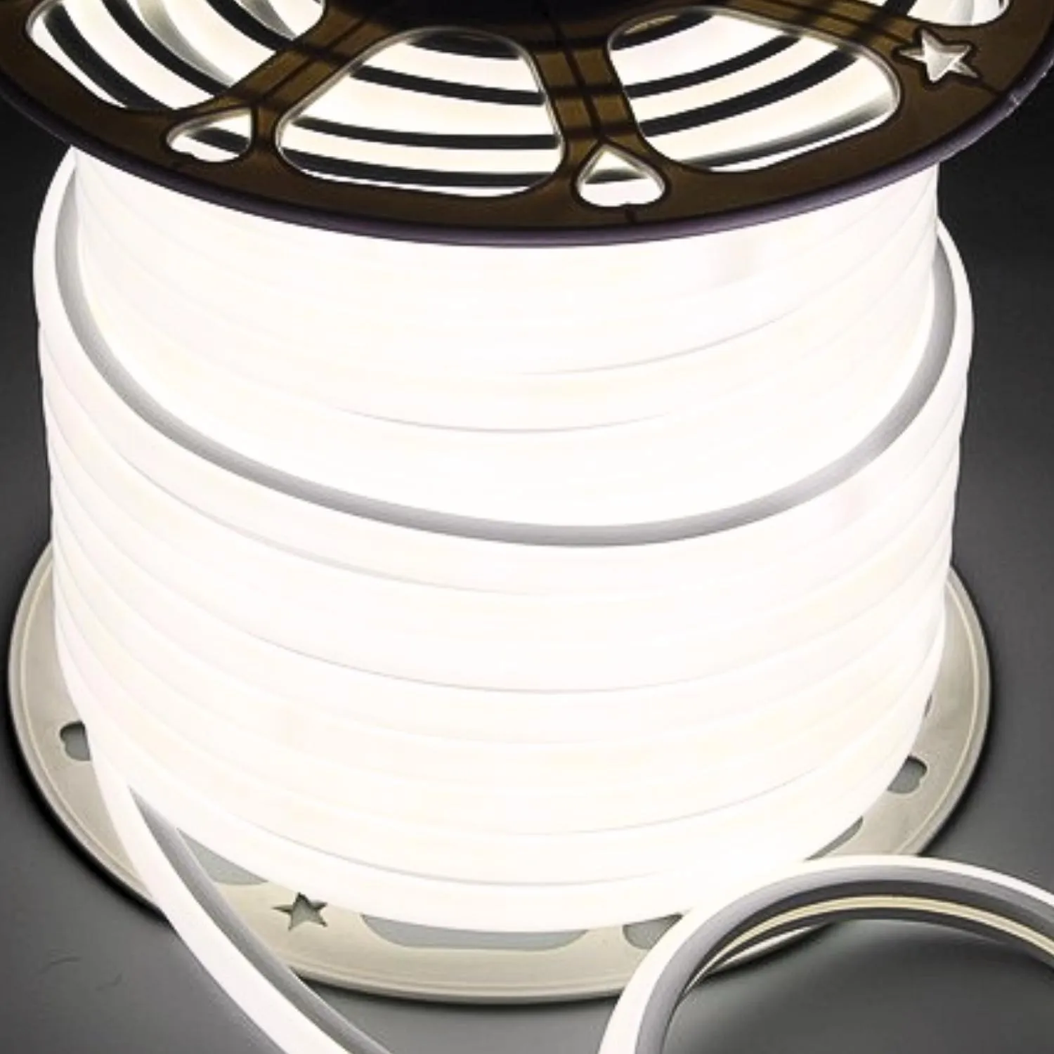 Natural White Neon Flex 220V 240V 16x16mm D Shape 120LEDs/m Top Bend IP65 with UK Plug