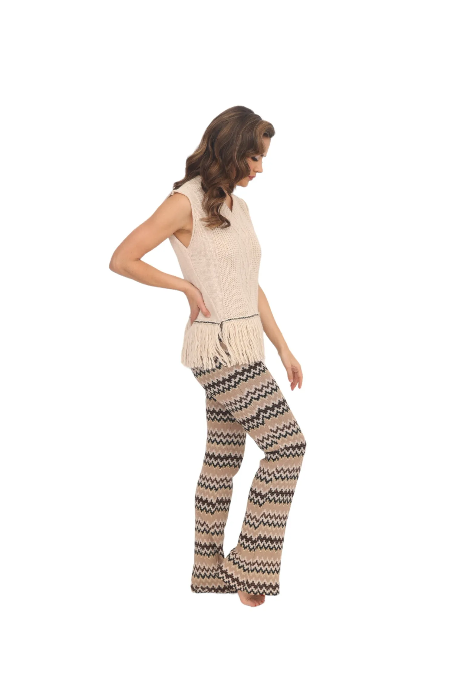 Naturale Chevron Knit Trousers