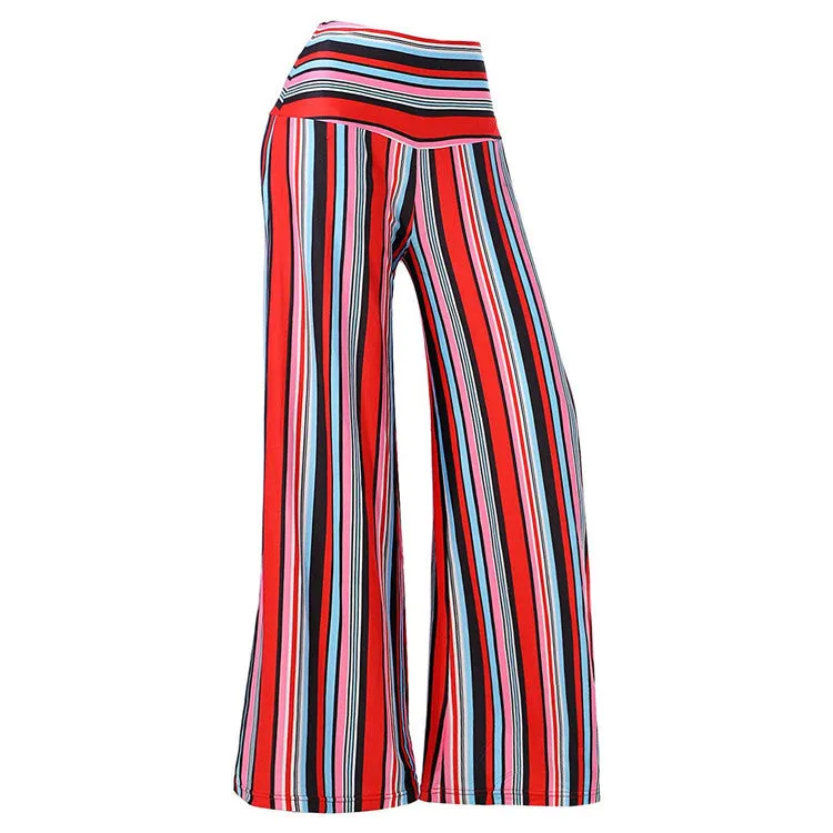 New Loose Striped Printed Trousers Flared Wide-leg Pants