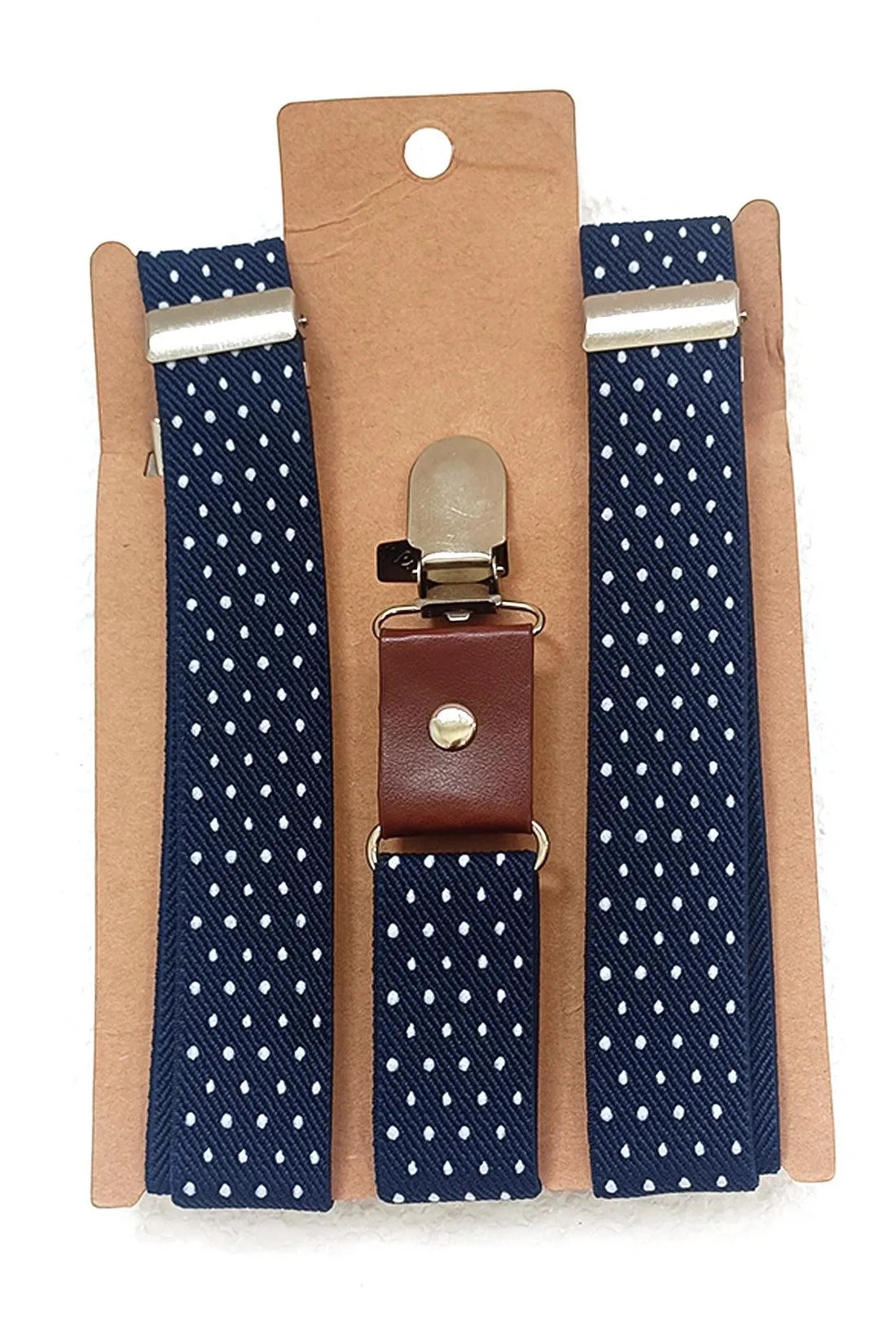 One Friday Navy Blue Polka Dot Print Suspender