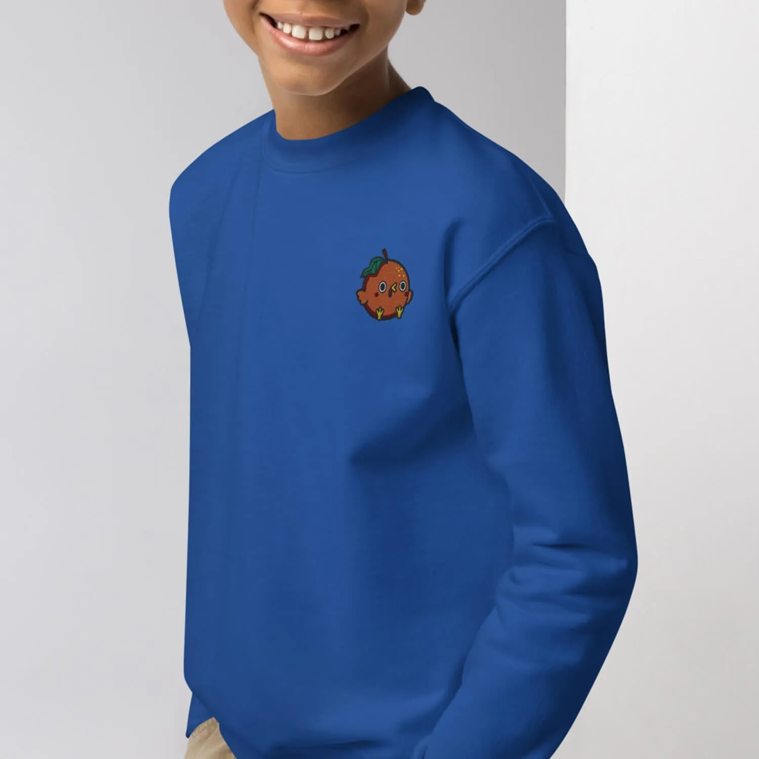 Orange Chicken Embroidered Kids Sweatshirt