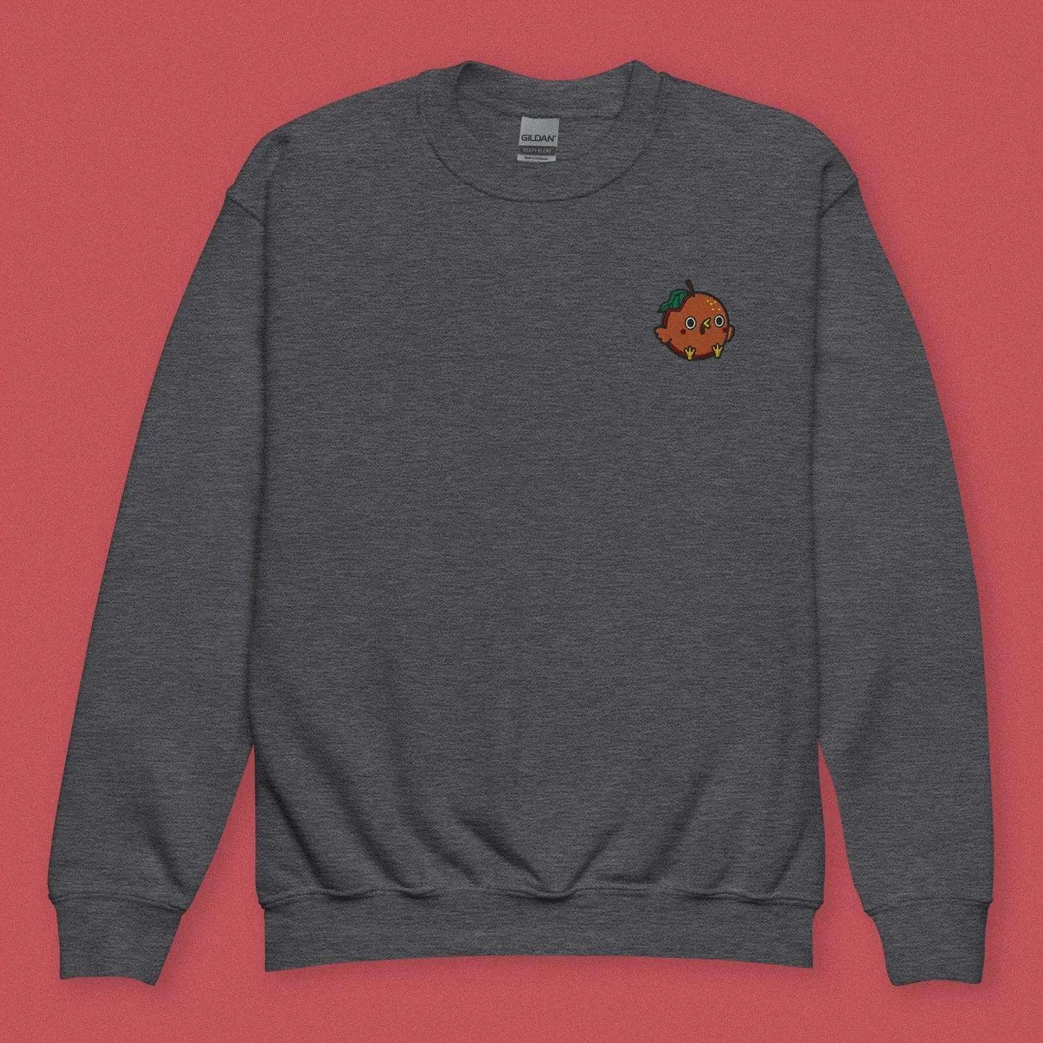 Orange Chicken Embroidered Kids Sweatshirt