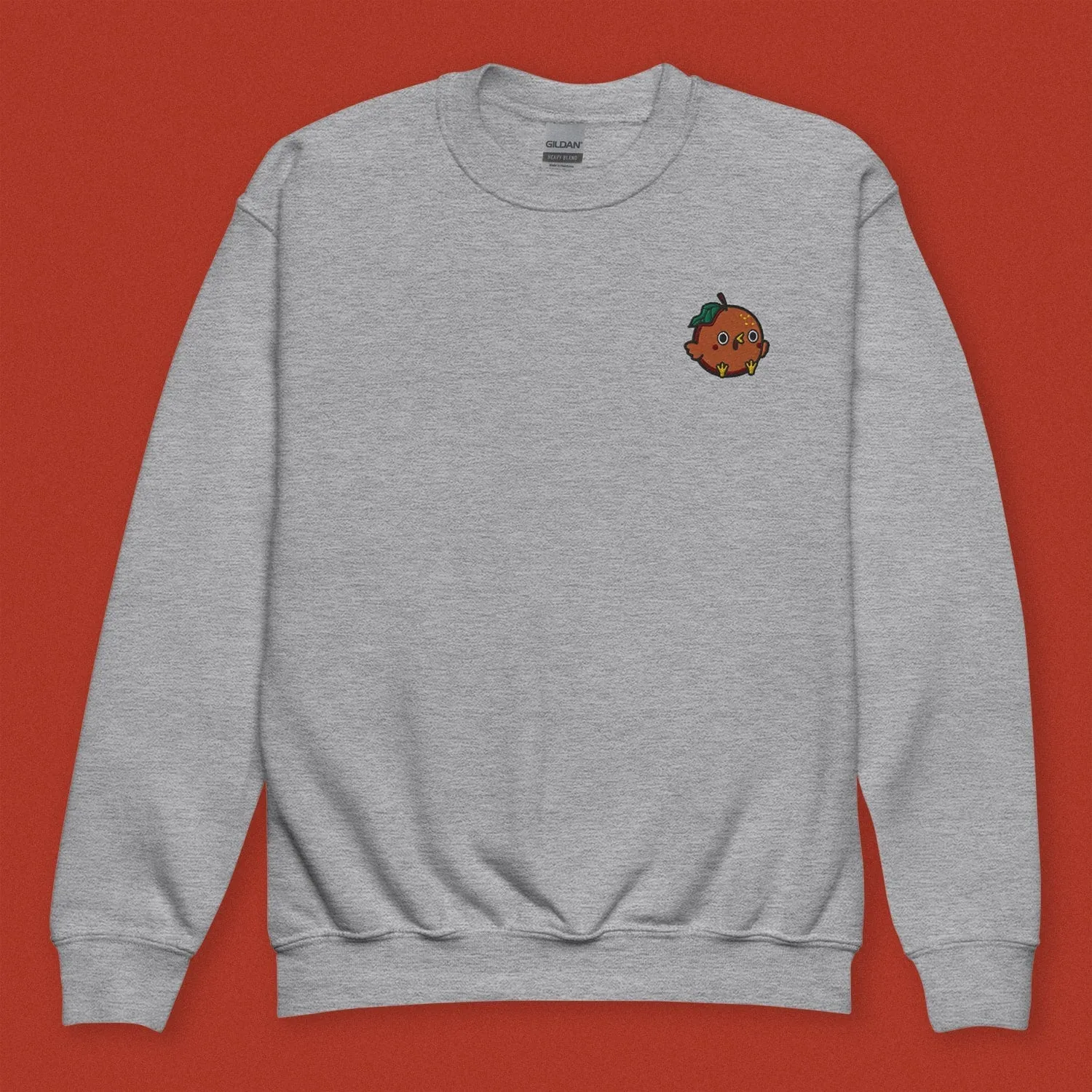 Orange Chicken Embroidered Kids Sweatshirt