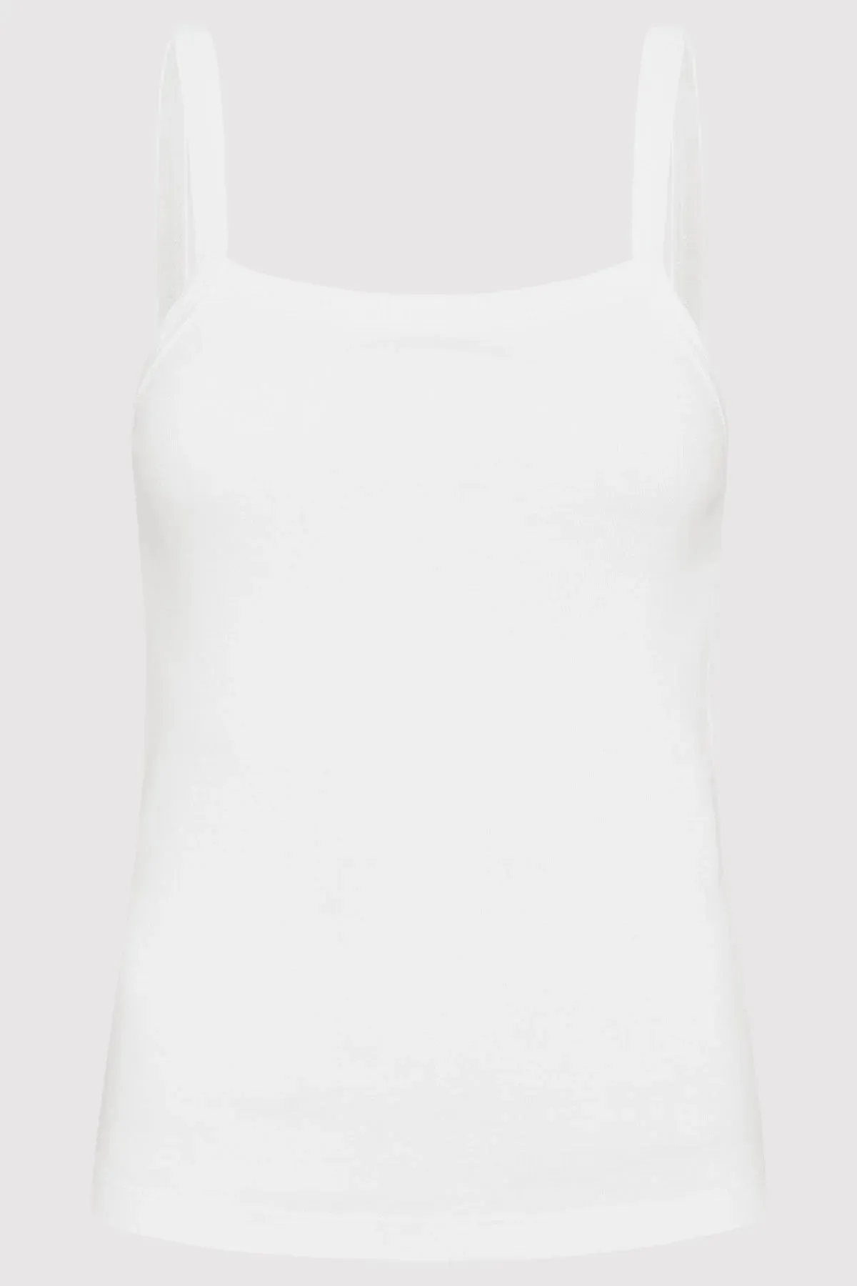 ORGANIC COTTON SQUARE NECK TANK - WHITE