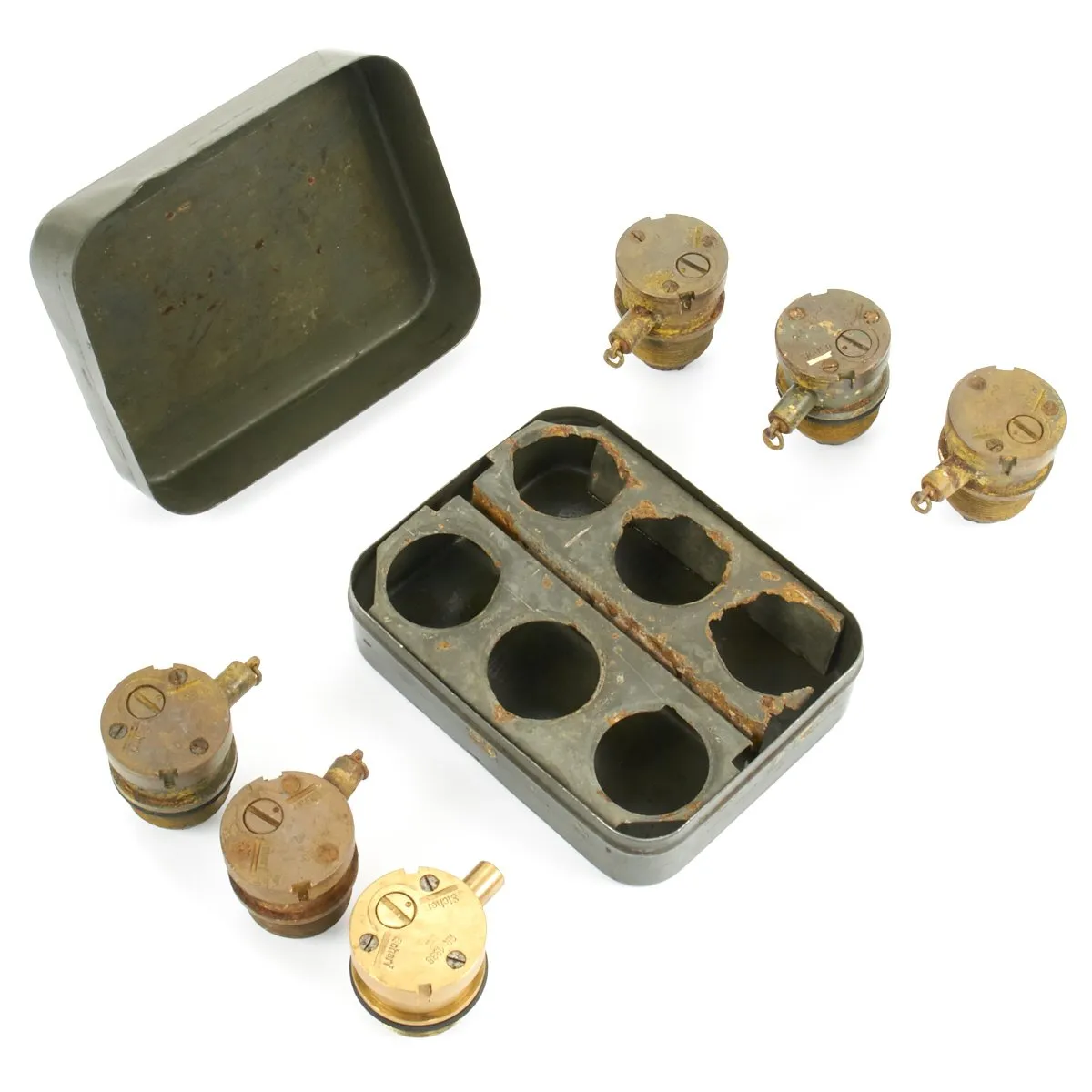 Original German WWII Anti-Tank Tellermine T.Mi.35 Fuse Set by Richard Rinker - Dated 1940