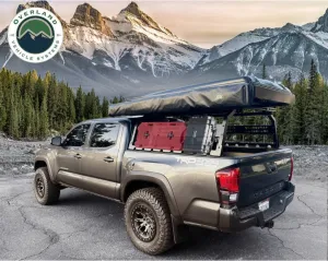 Overland Vehicle Systems Discovery Rack with Side Cargo Plates, w/ Front Cargo Tray System Kit Mid Size Truck Short Bed Application