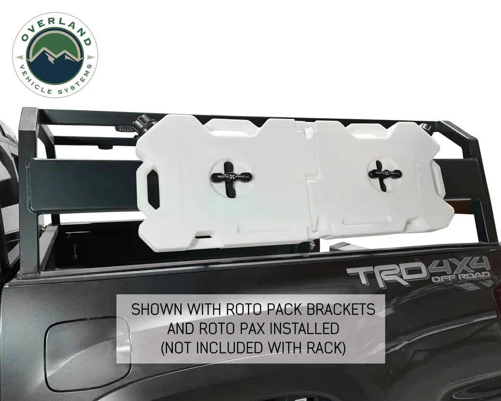 Overland Vehicle Systems Discovery Rack with Side Cargo Plates, w/ Front Cargo Tray System Kit Mid Size Truck Short Bed Application