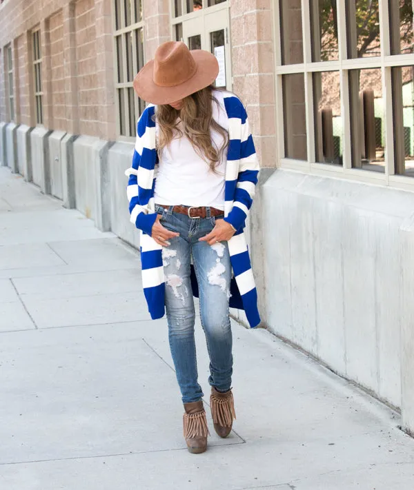 Oversized Striped Cardigan