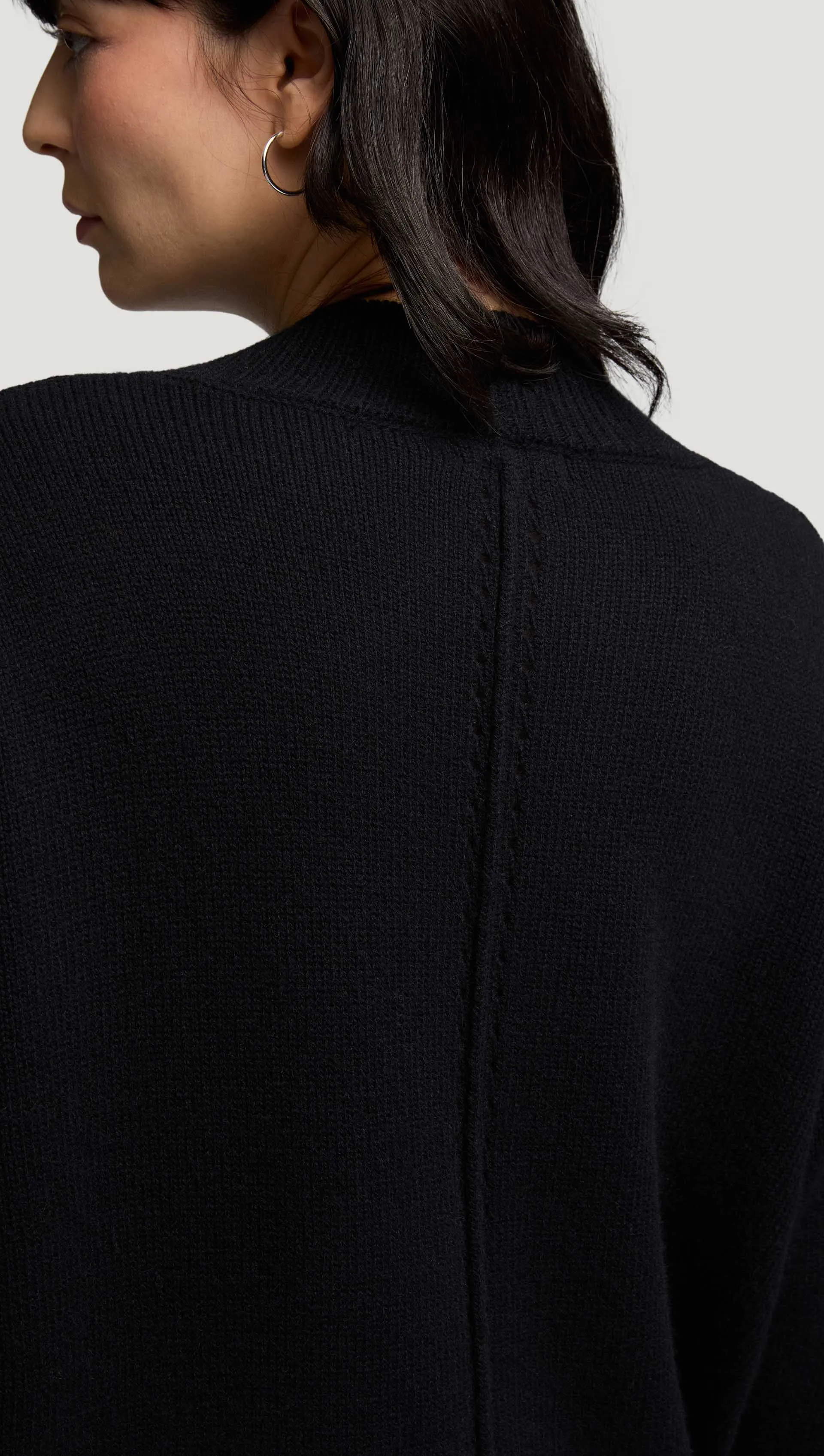 Oversized V-Neck Sweater in Merino Wool | Black