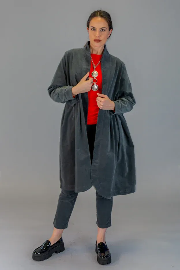 Paolo Tricot Sale, WT217912 Corduroy Empire Button Coat 50% Off Regular Price