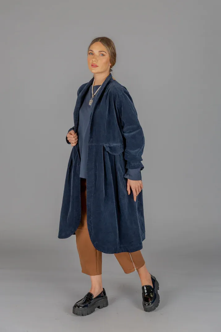 Paolo Tricot Sale, WT217912 Corduroy Empire Button Coat 50% Off Regular Price