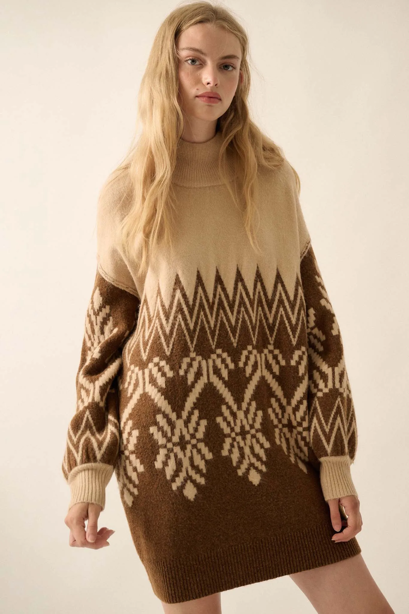 Peak Perfection Alpine Knit Mini Sweater Dress