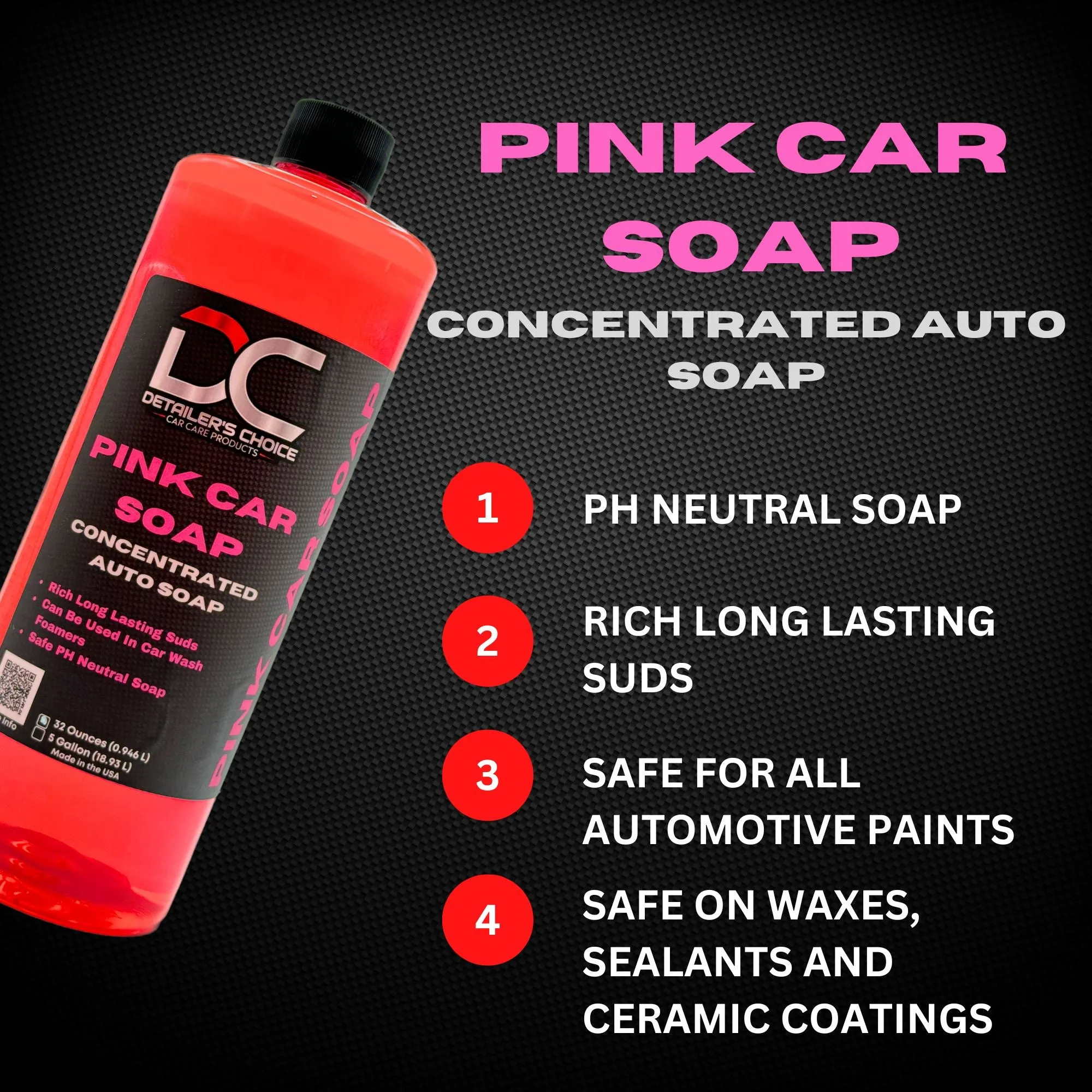 Pink Car Soap - pH-Balanced, Additive-Free Car Wash Soap