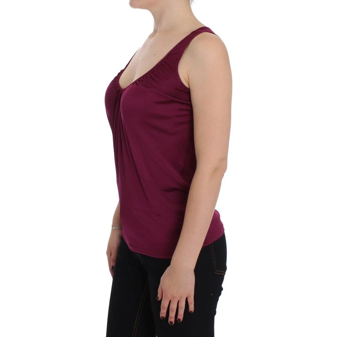 PLEIN SUD Elegant Purple Rayon Cami Blouse