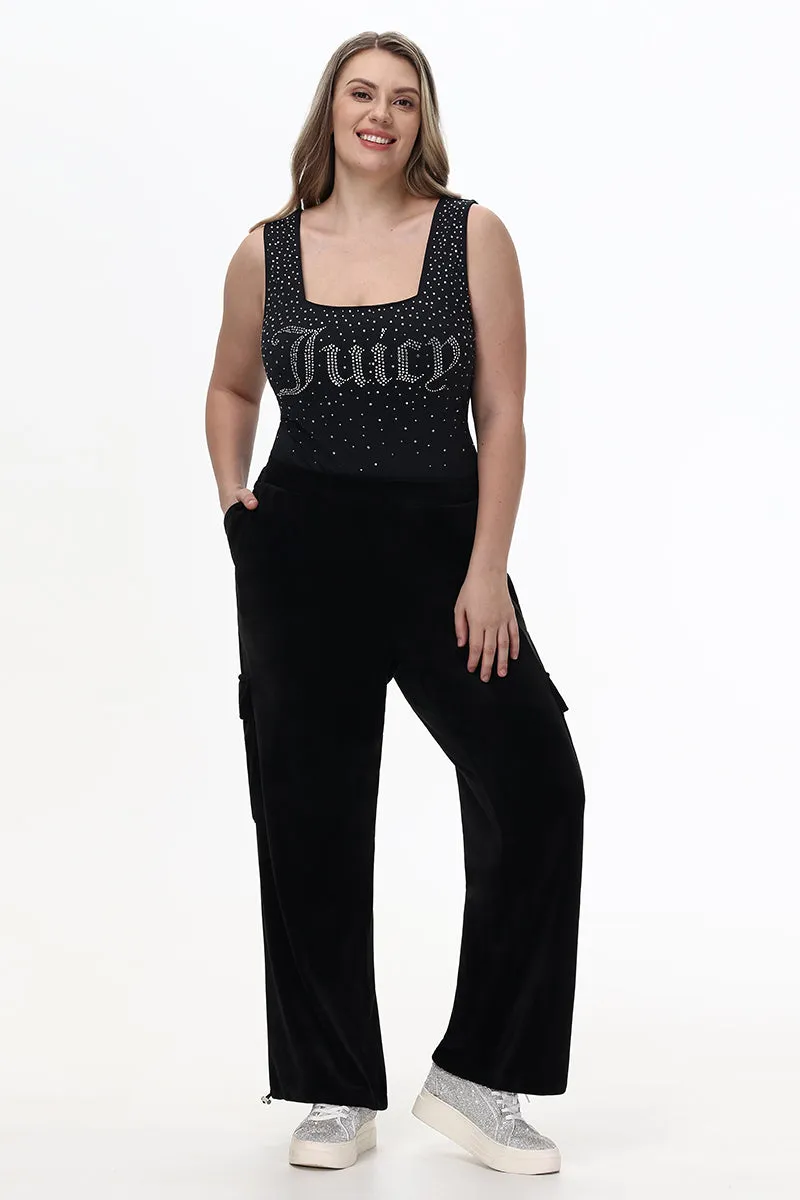 Plus-Size Big Bling Scoop Neck Tank Bodysuit