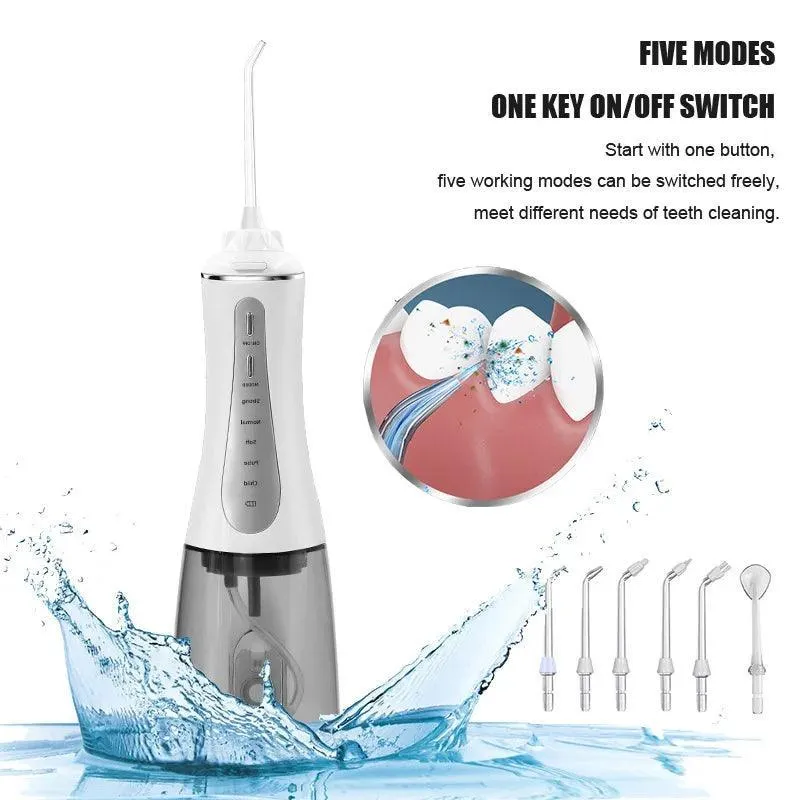 Portable Oral Irrigator 5 Modes Rechargeable Dental Water Jet 6