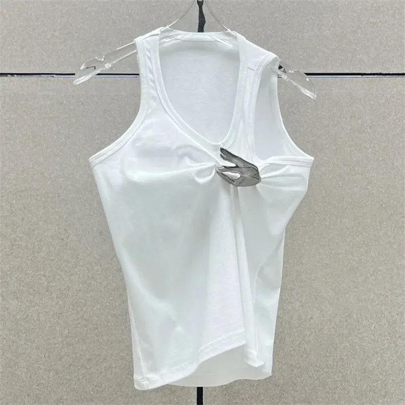 Pre Order:  Sleeveless Pleated Slim Fit Tank Top