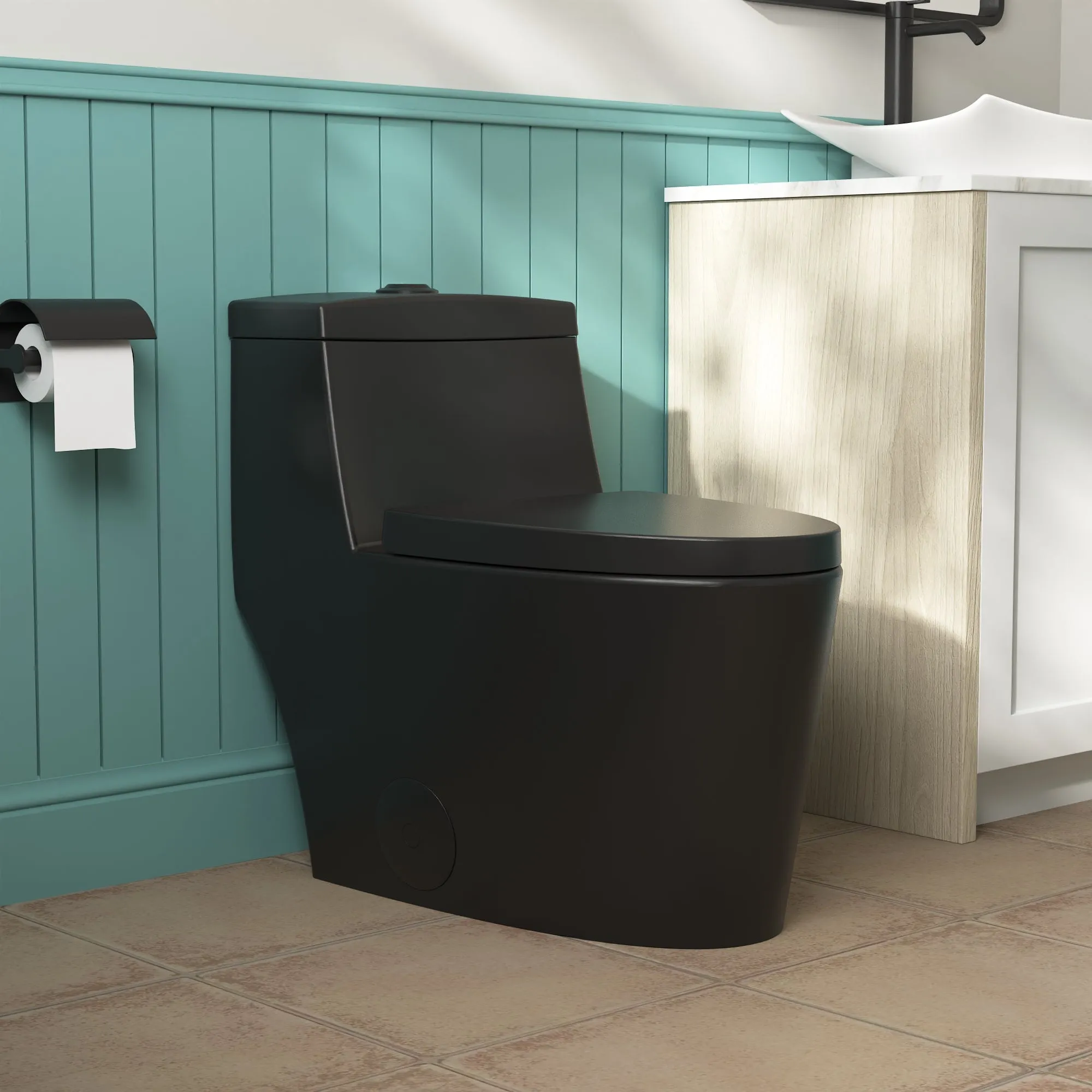 PRISM One-Piece Elongated Toilet, Dual-Flush Glazed Surface with Multiple Colors