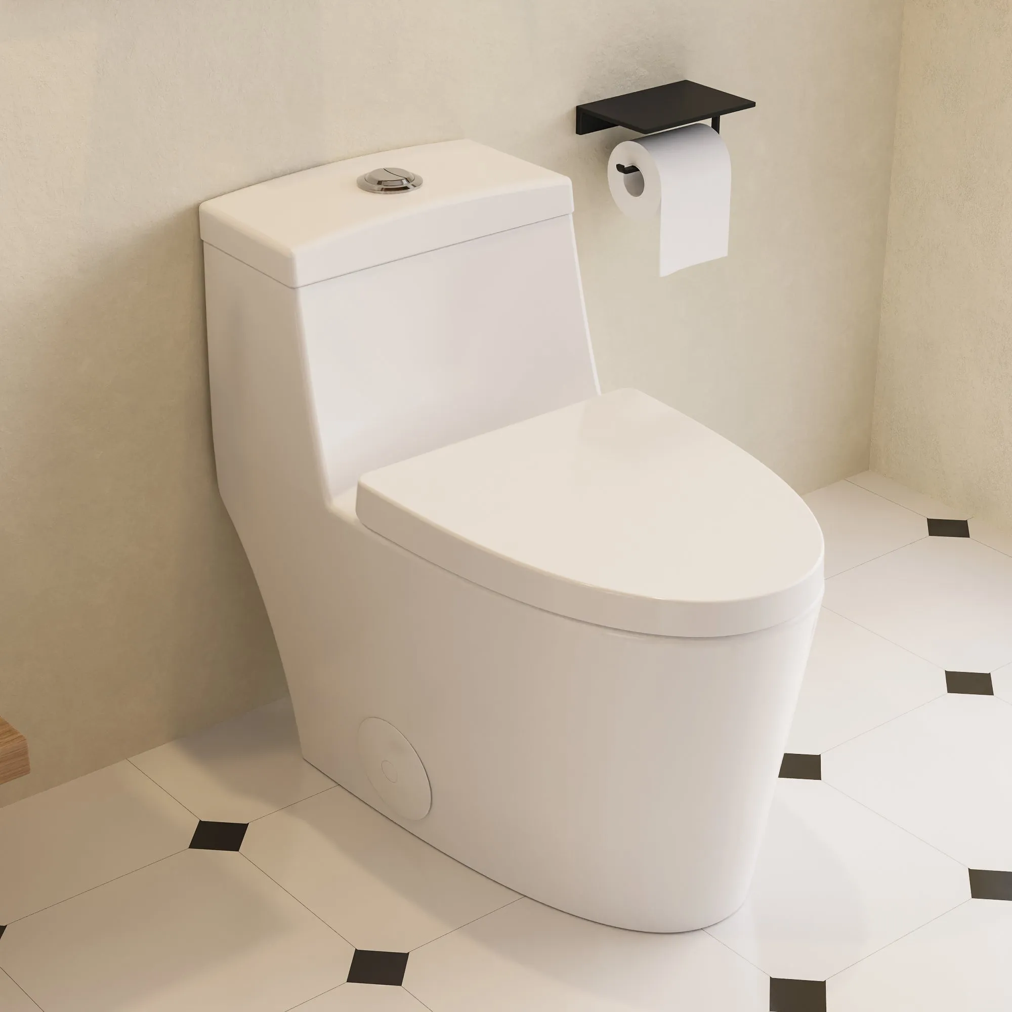 PRISM One-Piece Elongated Toilet, Dual-Flush Glazed Surface with Multiple Colors