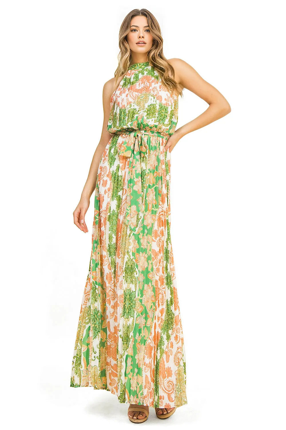 Provence Pleat Maxi Dress