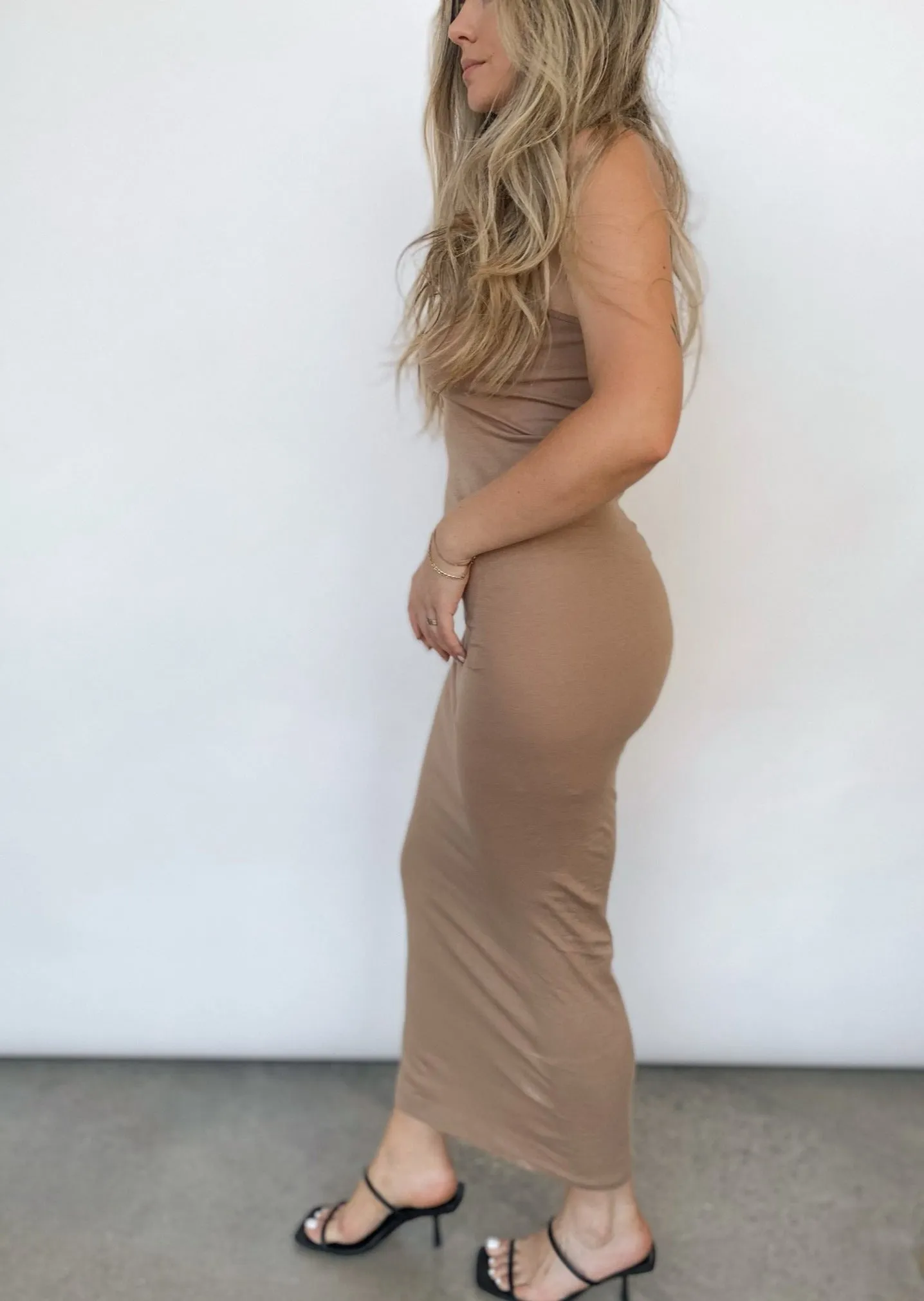 Racer Maxi Dress - Tan